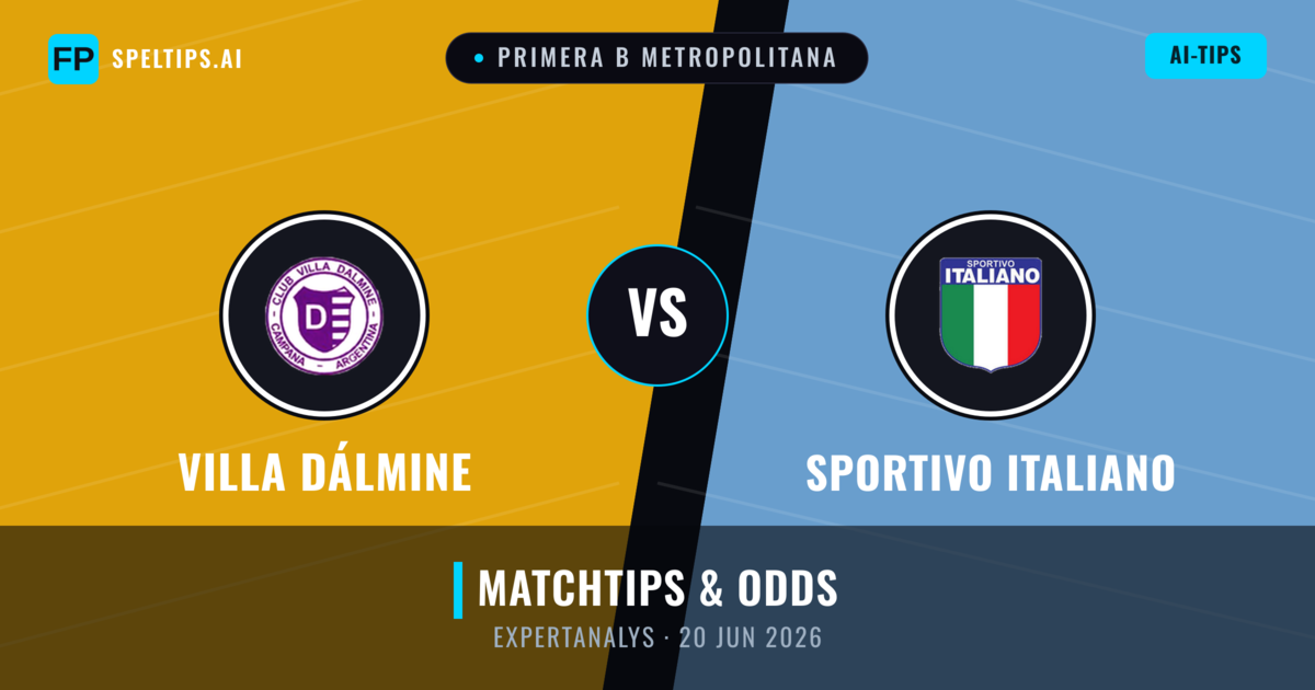 Villa Dálmine vs Sportivo Italiano — matchtips och förhandstitt