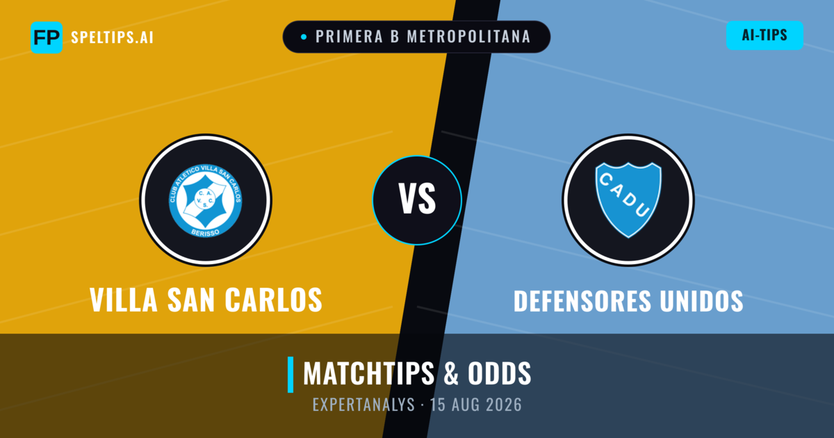Villa San Carlos vs Defensores Unidos — matchtips och förhandstitt