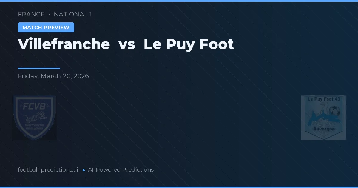Villefranche vs Le Puy Foot — matchtips och förhandstitt