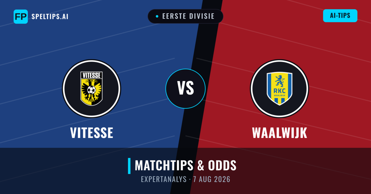 Vitesse vs Waalwijk — matchtips och förhandstitt