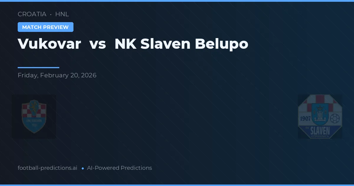 Vukovar vs NK Slaven Belupo — matchtips och förhandstitt