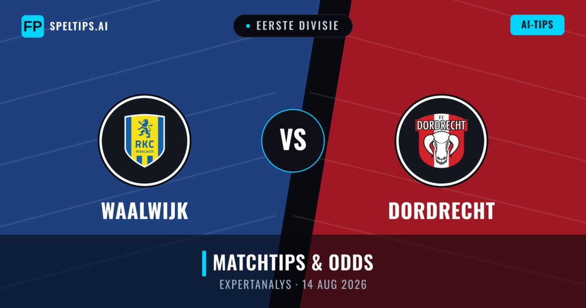 Waalwijk vs Dordrecht — matchtips och förhandstitt