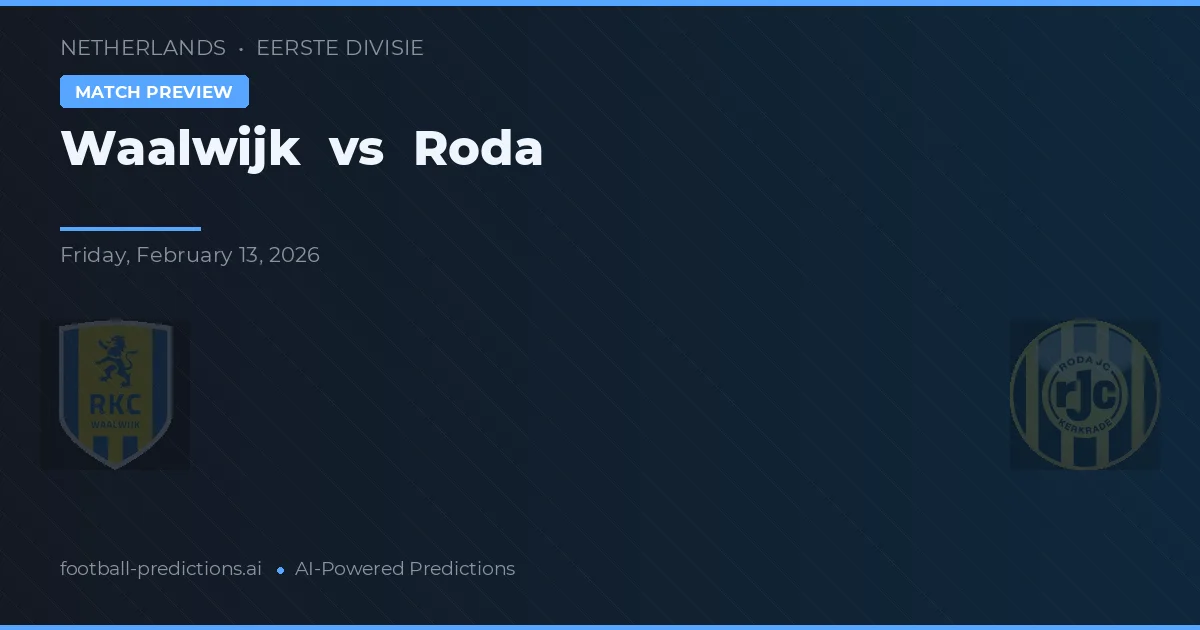 Waalwijk vs Roda JC — matchtips och förhandstitt
