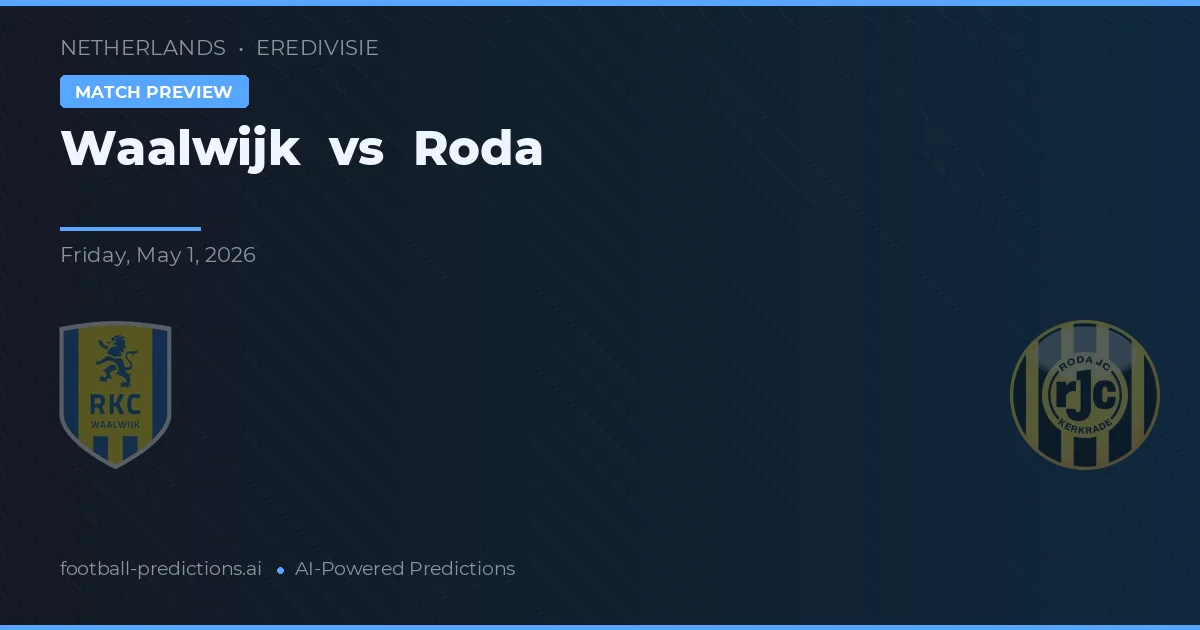 Waalwijk vs Roda JC — matchtips och förhandstitt