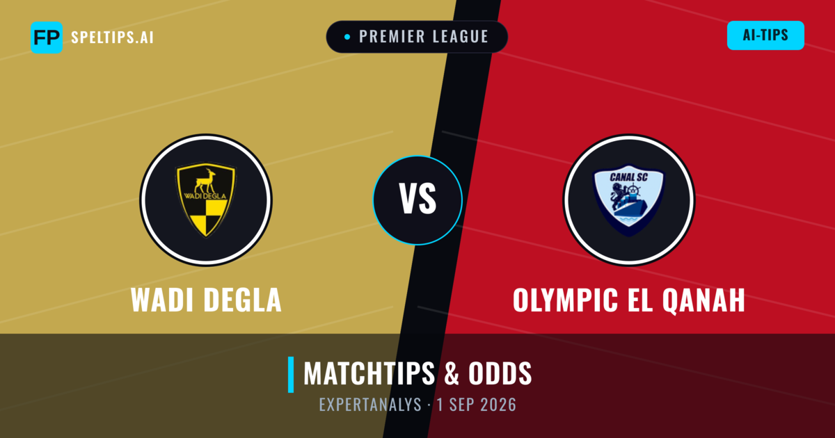 Wadi Degla vs Olympic El Qanah — matchtips och förhandstitt