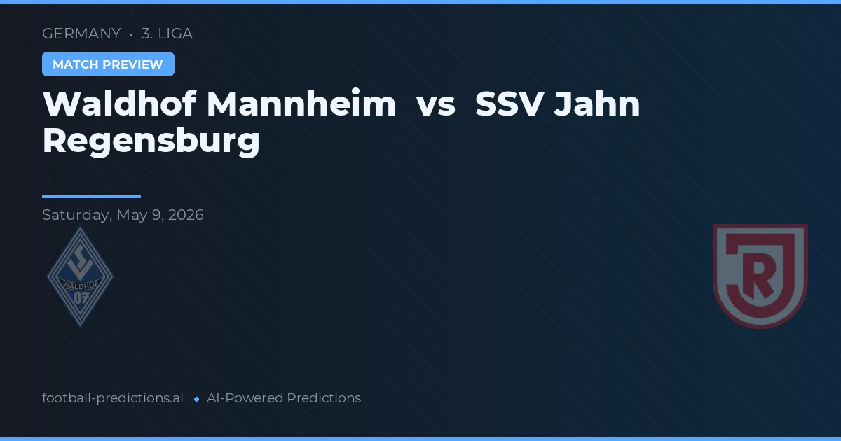 Waldhof Mannheim vs SSV Jahn Regensburg — matchtips och förhandstitt