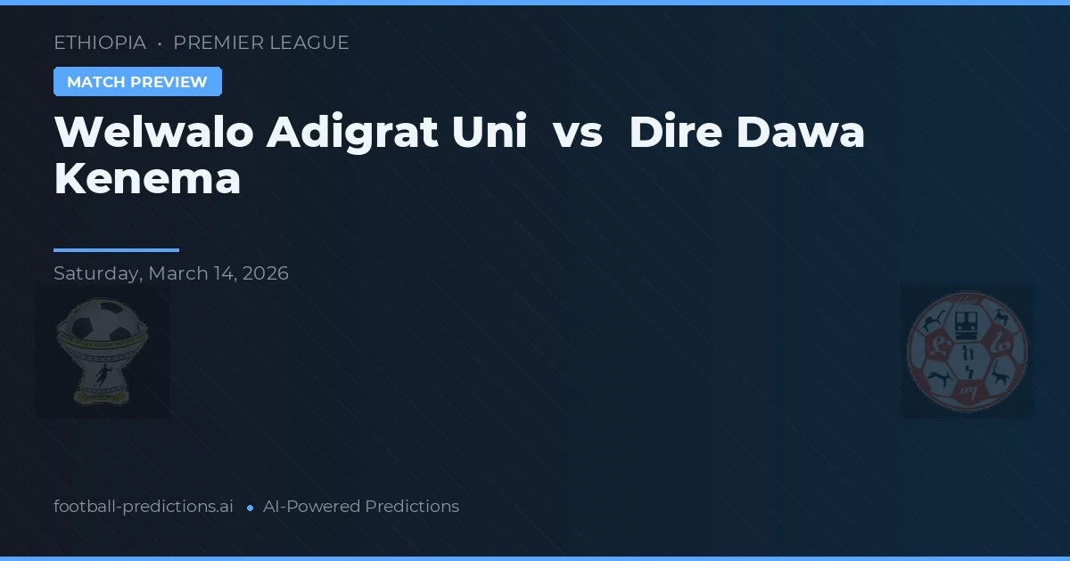 Welwalo Adigrat Uni vs Dire Dawa Kenema — matchtips och förhandstitt