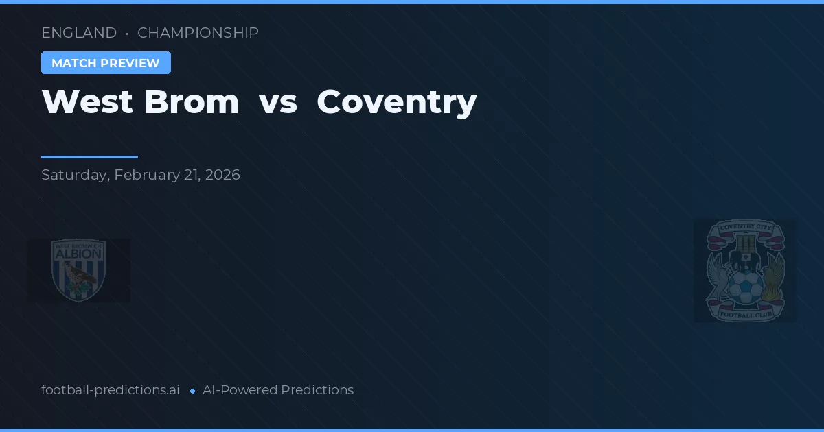 West Brom vs Coventry — matchtips och förhandstitt