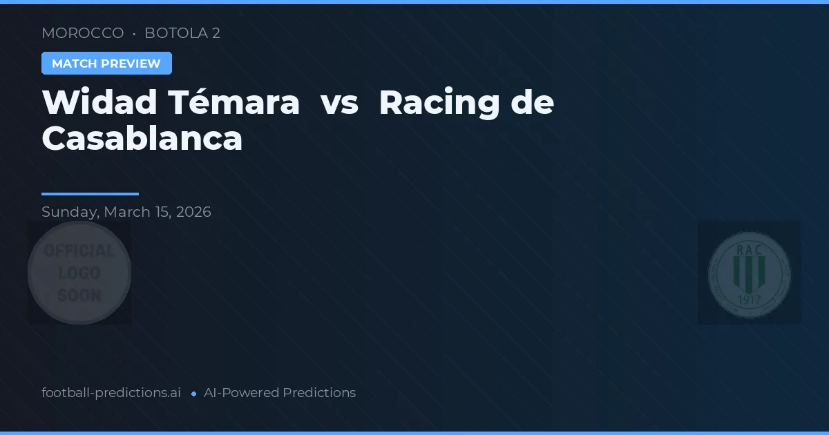 Widad Témara vs Racing de Casablanca — matchtips och förhandstitt