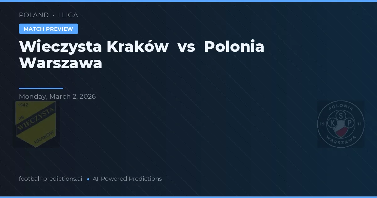 Wieczysta Kraków vs Polonia Warszawa — matchtips och förhandstitt