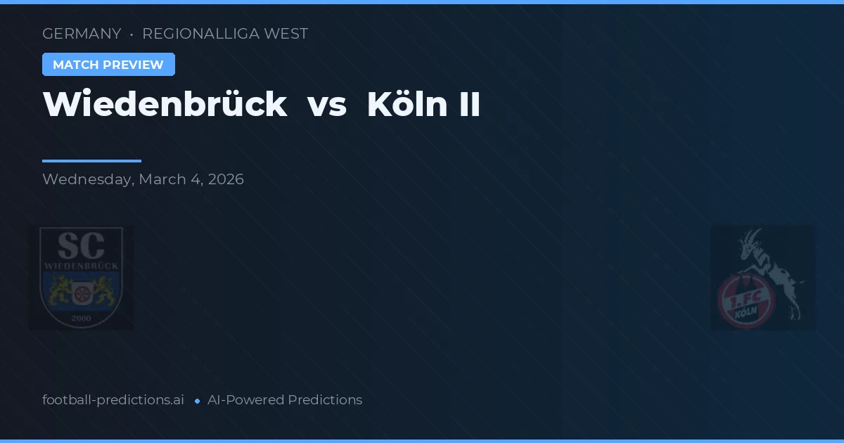 Wiedenbrück vs Köln II — matchtips och förhandstitt