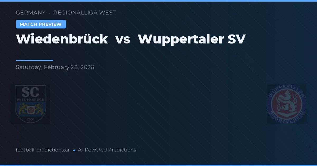 Wiedenbrück vs Wuppertaler SV — matchtips och förhandstitt