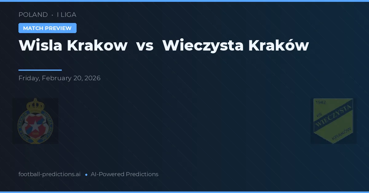 Wisła Kraków vs Wieczysta Kraków — matchtips och förhandstitt