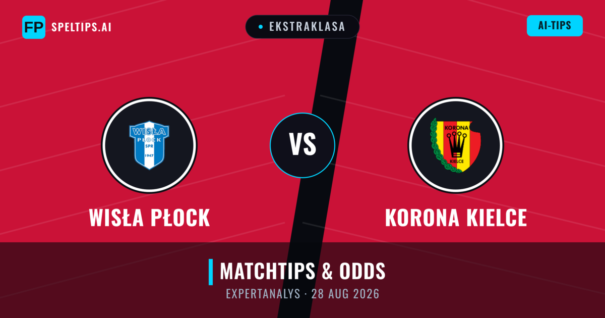 Wisła Płock vs Korona Kielce — matchtips och förhandstitt