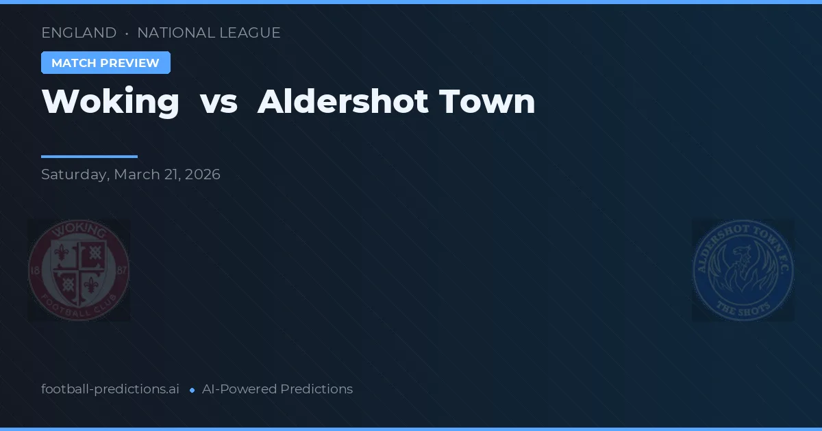 Woking vs Aldershot Town — matchtips och förhandstitt