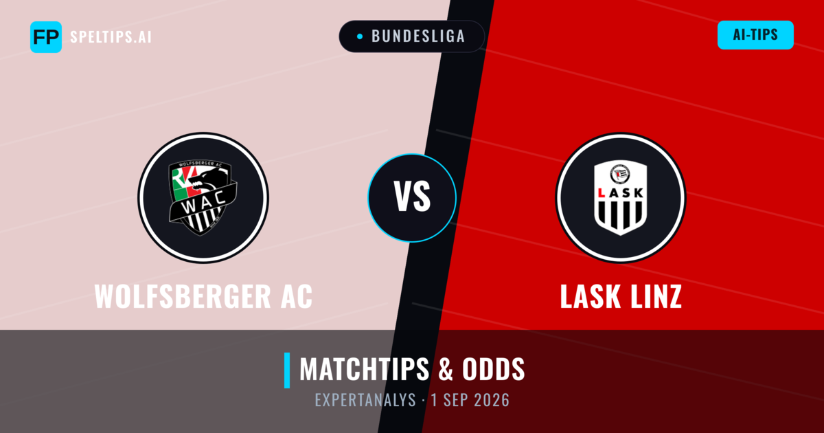 Wolfsberger AC vs LASK Linz — matchtips och förhandstitt