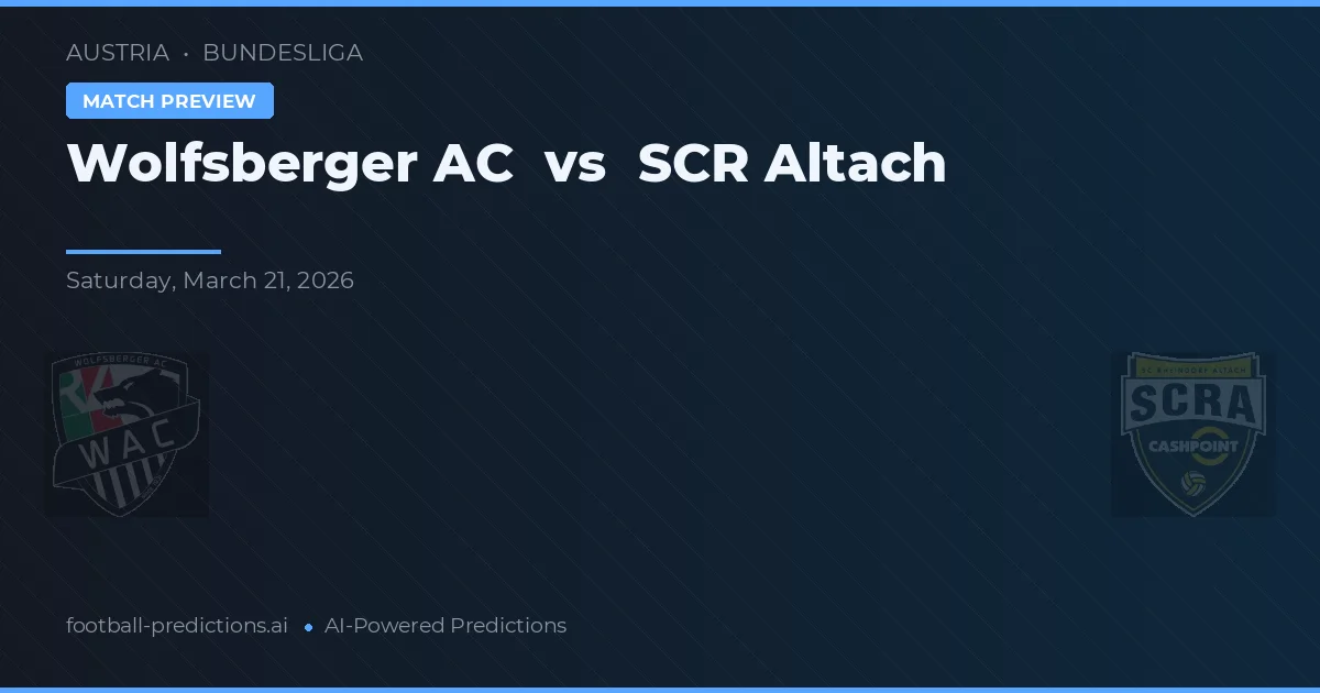 Wolfsberger AC vs SCR Altach — matchtips och förhandstitt