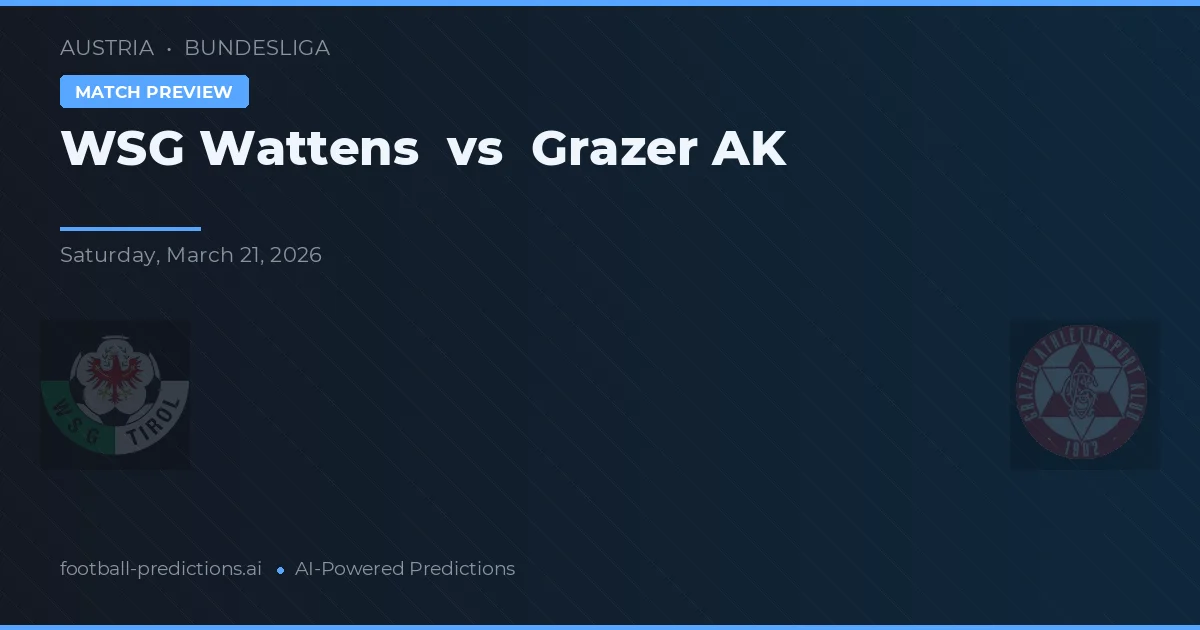 WSG Wattens vs Grazer AK — matchtips och förhandstitt