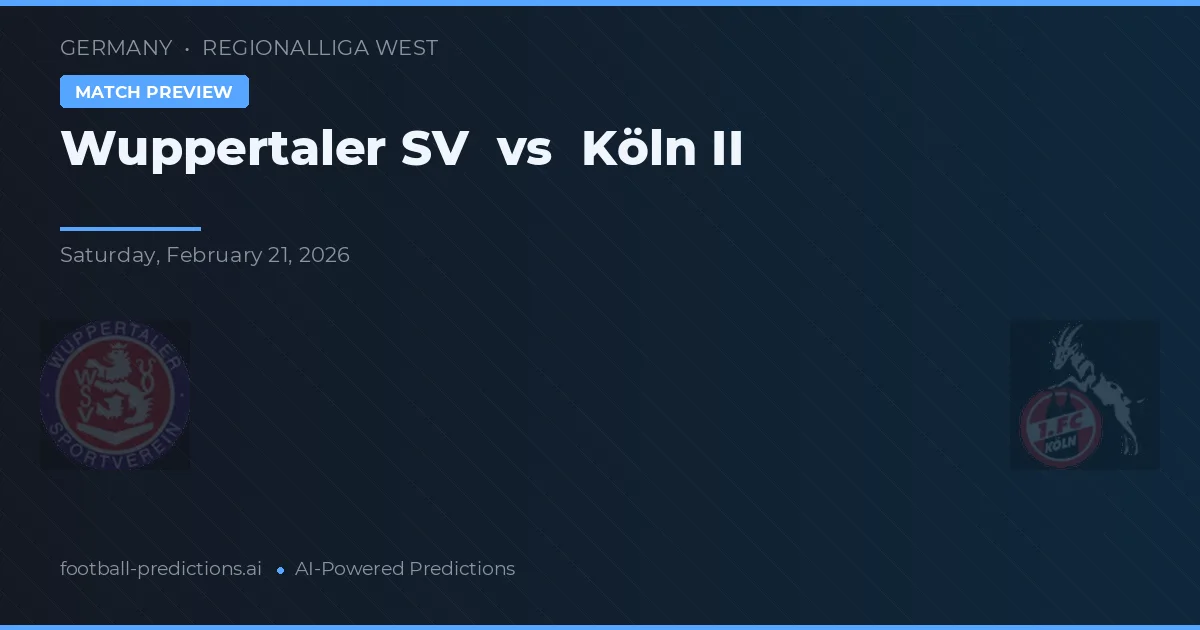 Wuppertaler SV vs Köln II — matchtips och förhandstitt