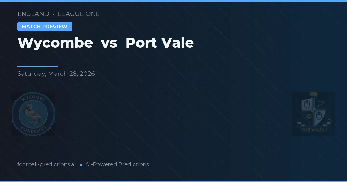 Wycombe vs Port Vale — matchtips och förhandstitt