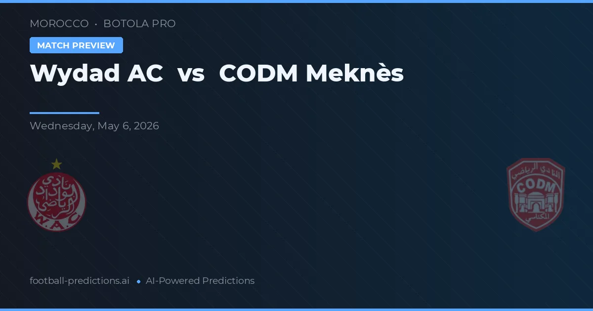 Wydad AC vs CODM Meknès — matchtips och förhandstitt