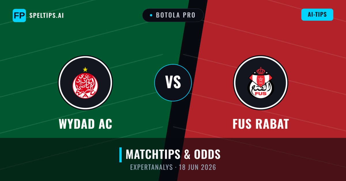 Wydad AC vs FUS Rabat — matchtips och förhandstitt