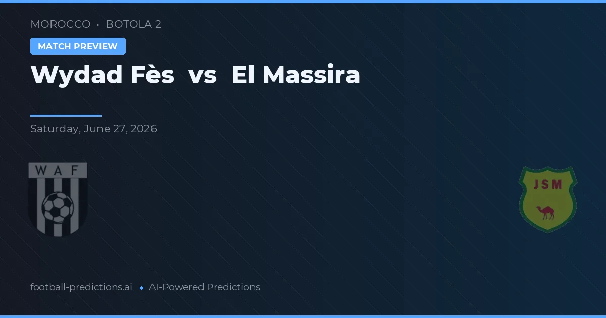 Wydad Fès vs El Massira — matchtips och förhandstitt
