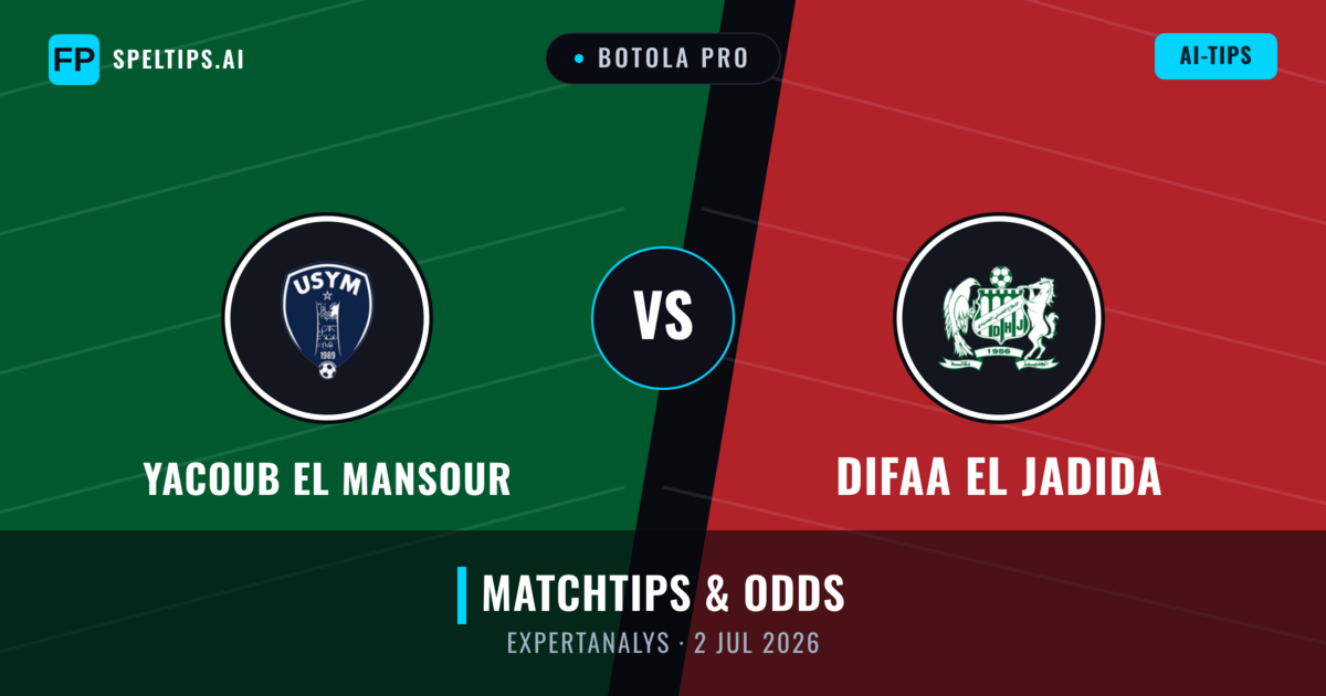 Yacoub El Mansour vs Difaa EL Jadida — matchtips och förhandstitt