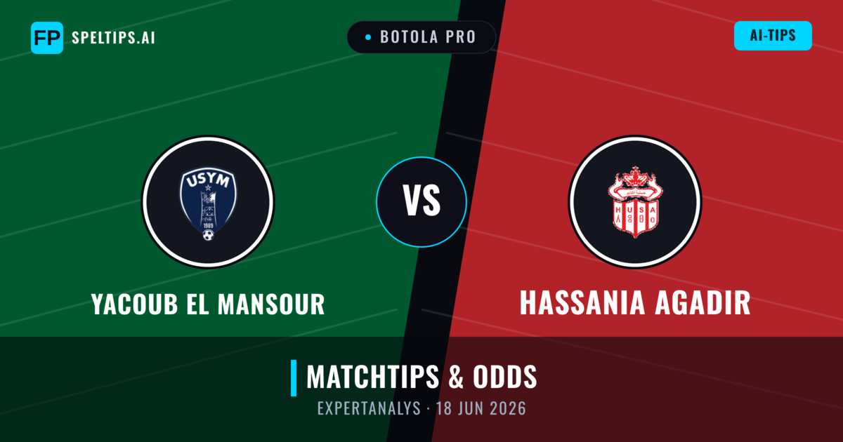 Yacoub El Mansour vs Hassania Agadir — matchtips och förhandstitt