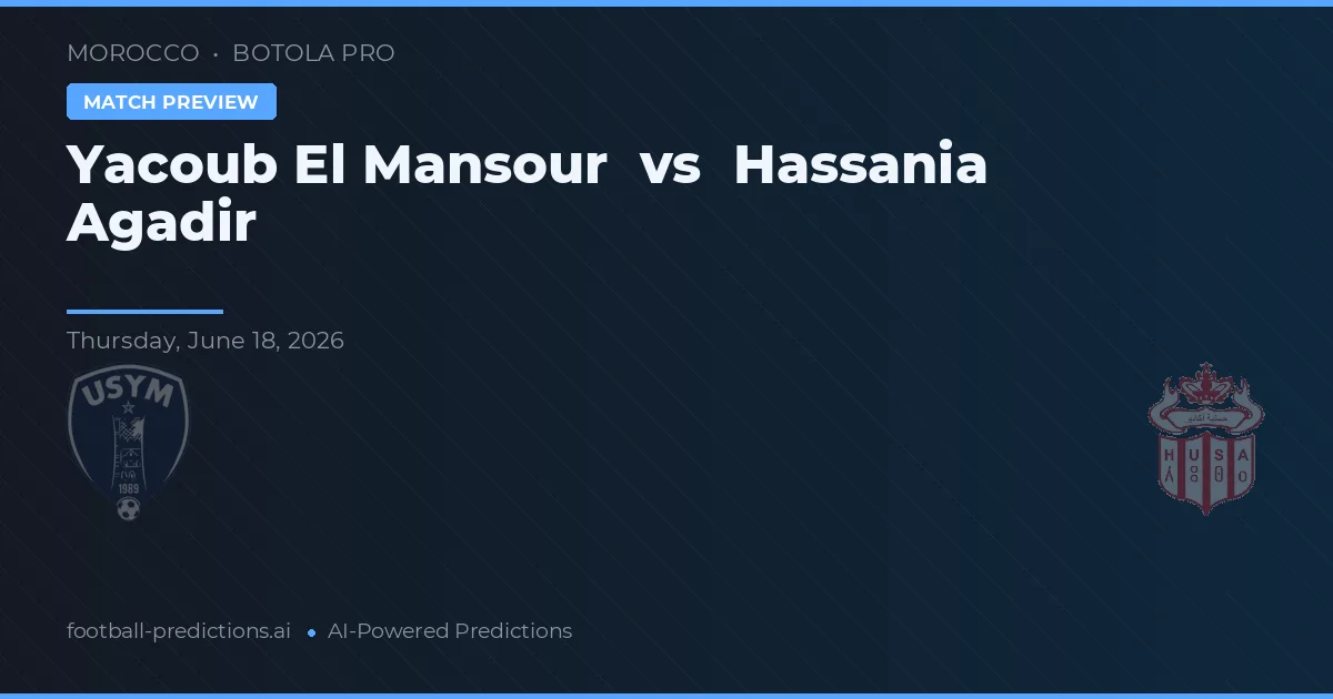Yacoub El Mansour vs Hassania Agadir — matchtips och förhandstitt