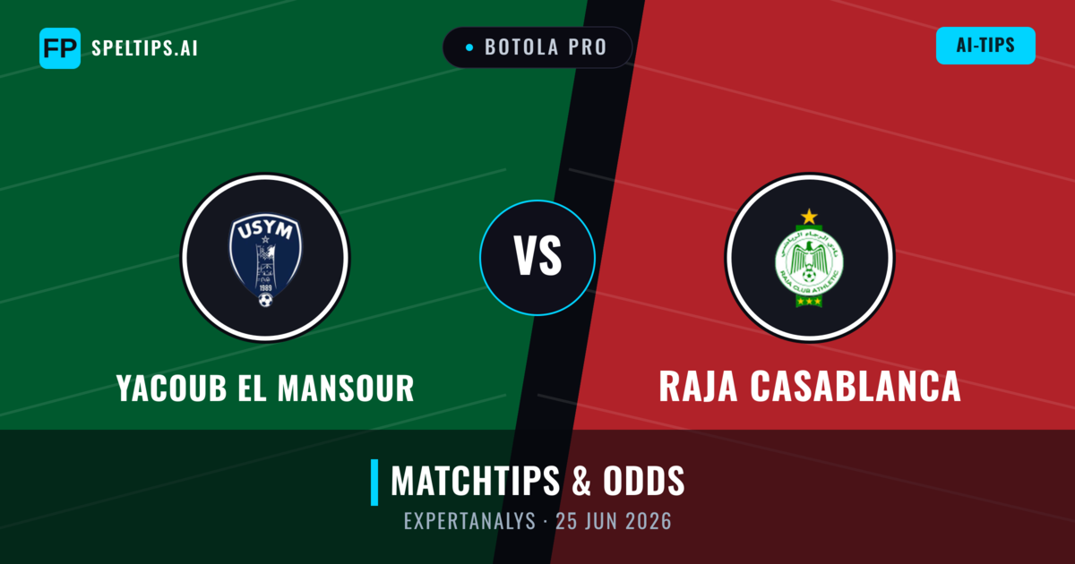 Yacoub El Mansour vs Raja Casablanca — matchtips och förhandstitt