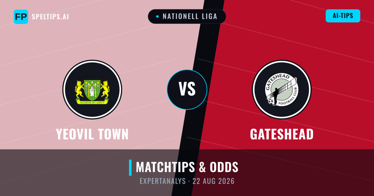 Yeovil Town vs Gateshead — matchtips och förhandstitt