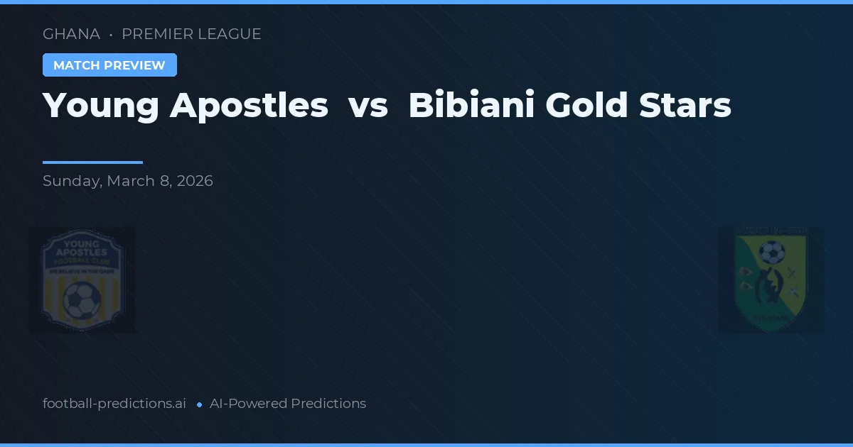 Young Apostles vs Bibiani Gold Stars — matchtips och förhandstitt