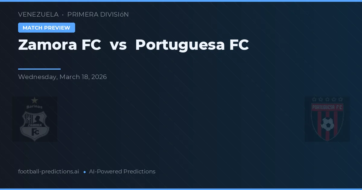 Zamora FC vs Portuguesa FC — matchtips och förhandstitt