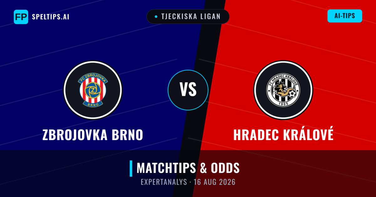 Zbrojovka Brno vs Hradec Králové — matchtips och förhandstitt