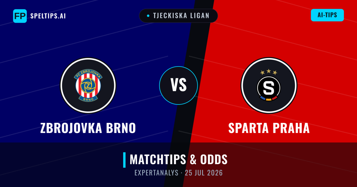 Zbrojovka Brno vs Sparta Praha — matchtips och förhandstitt