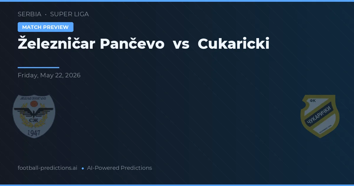 Železničar Pančevo vs Cukaricki — matchtips och förhandstitt