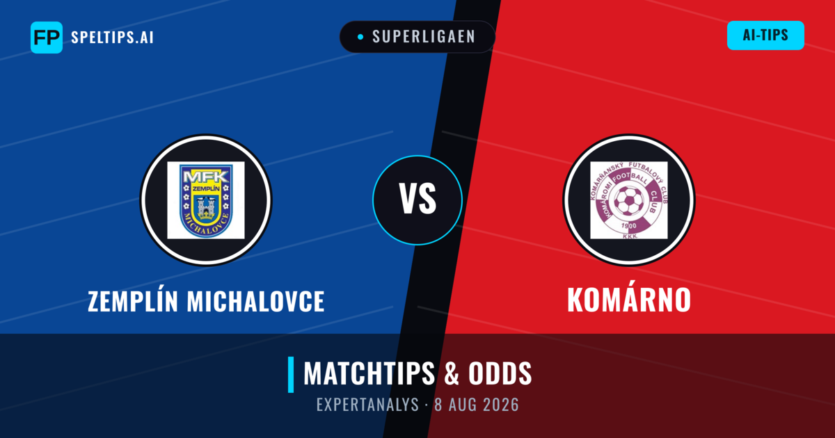 Zemplín Michalovce vs Komárno — matchtips och förhandstitt
