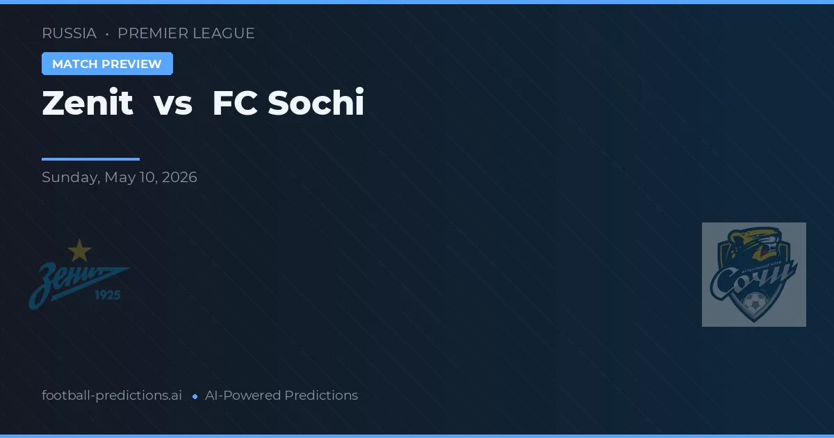 Zenit vs FC Sochi — matchtips och förhandstitt