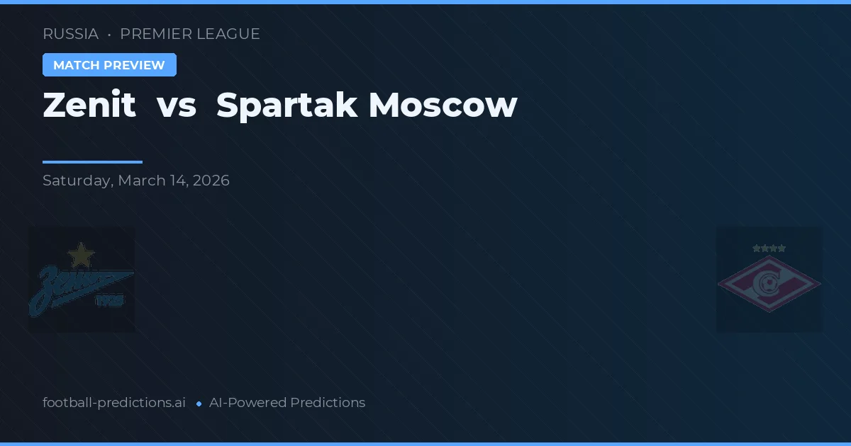 Zenit vs Spartak Moskva — matchtips och förhandstitt