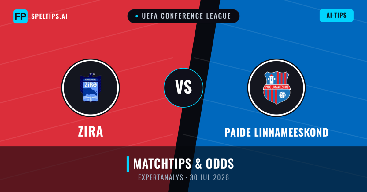 Zira vs Paide Linnameeskond — matchtips och förhandstitt