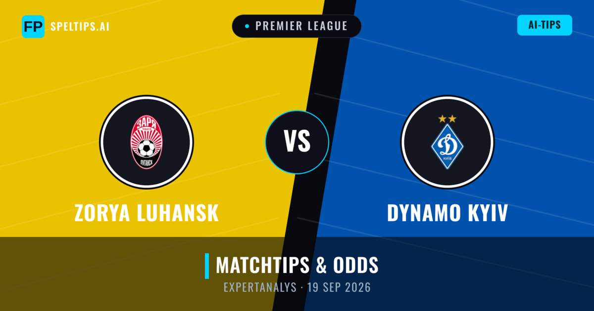 Zorya Luhansk vs Dynamo Kyiv — matchtips och förhandstitt