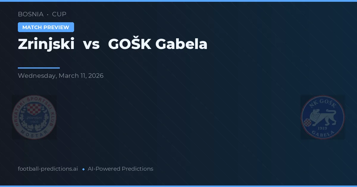 Zrinjski vs GOŠK Gabela — matchtips och förhandstitt