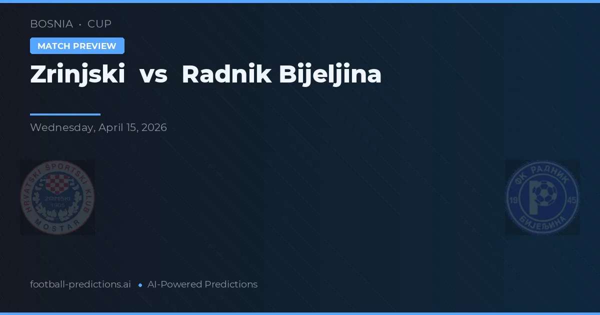 Zrinjski vs Radnik Bijeljina — matchtips och förhandstitt