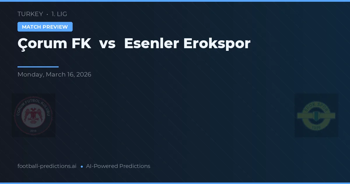 Çorum FK vs Esenler Erokspor — matchtips och förhandstitt