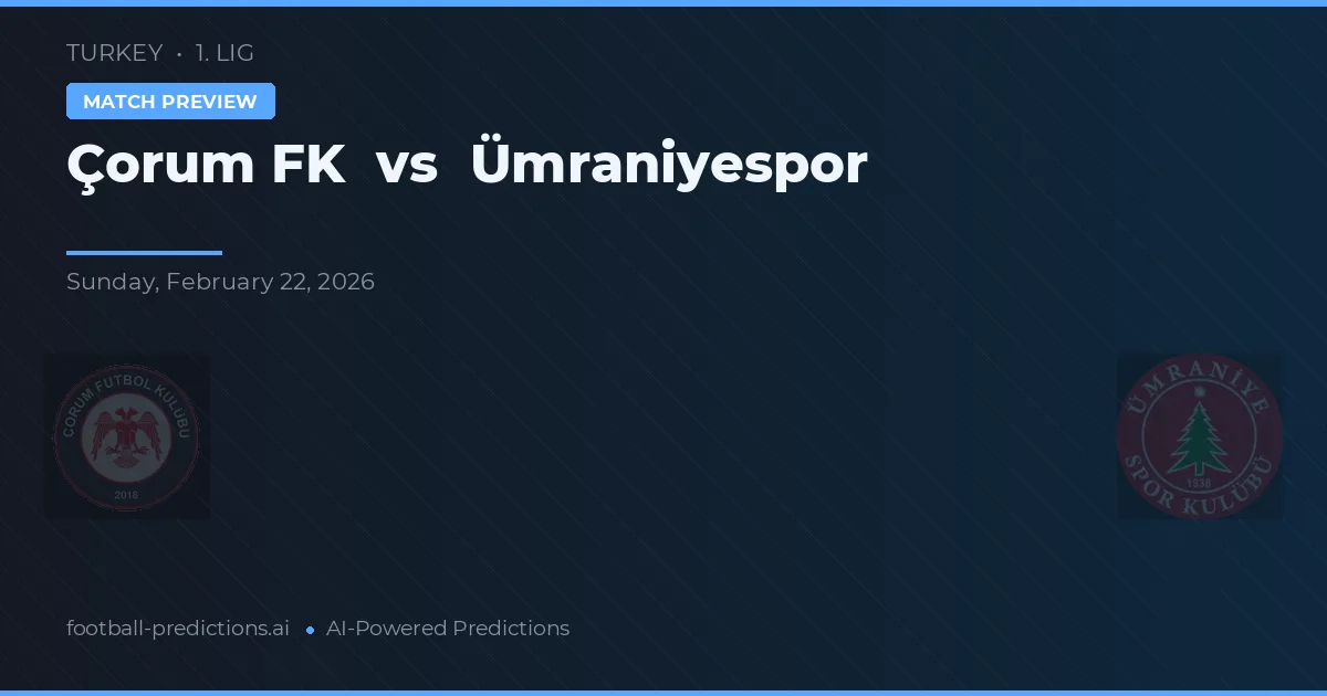 Çorum FK vs Ümraniyespor — matchtips och förhandstitt