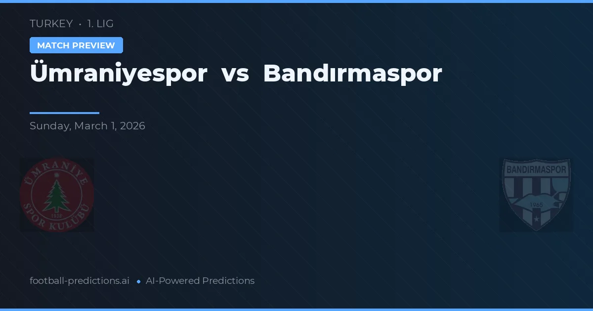 Ümraniyespor vs Bandırmaspor — matchtips och förhandstitt