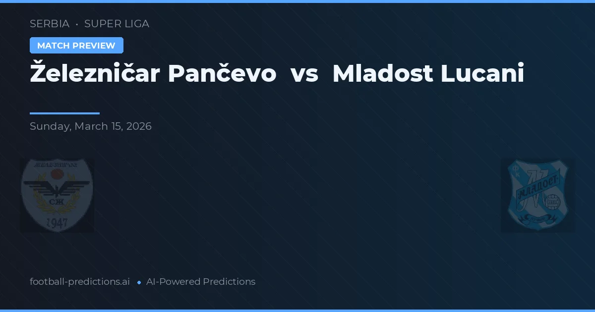 Železničar Pančevo vs Mladost Lučani — matchtips och förhandstitt