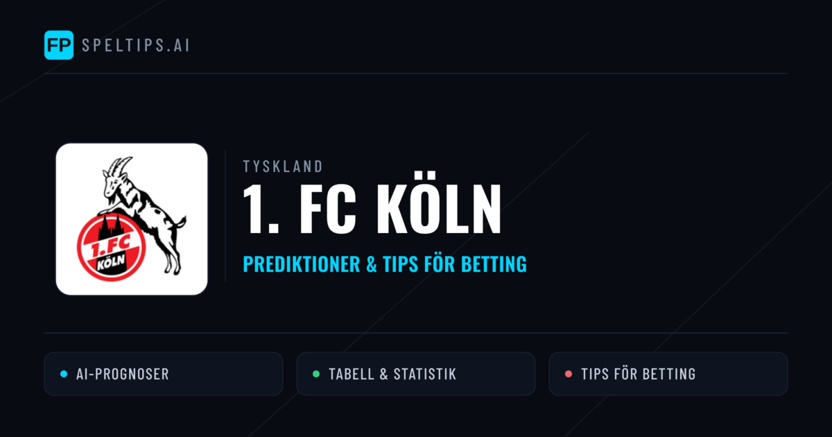 1. FC Köln Prognoser & Statistik