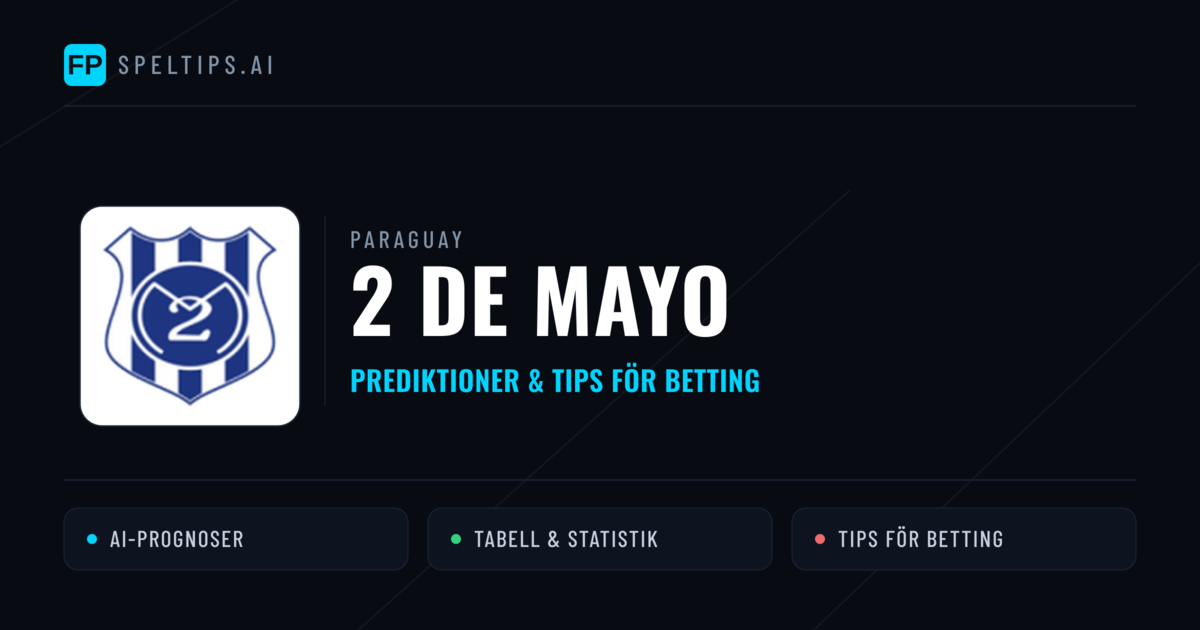 2 de Mayo Prognoser & Statistik